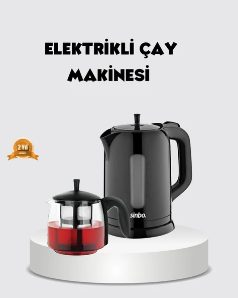 Çaycı Cam Demlikli 1800W Güçlü ve Sıcak Tutmalı Elektrikli Çay Makinesi ürün görseli 1