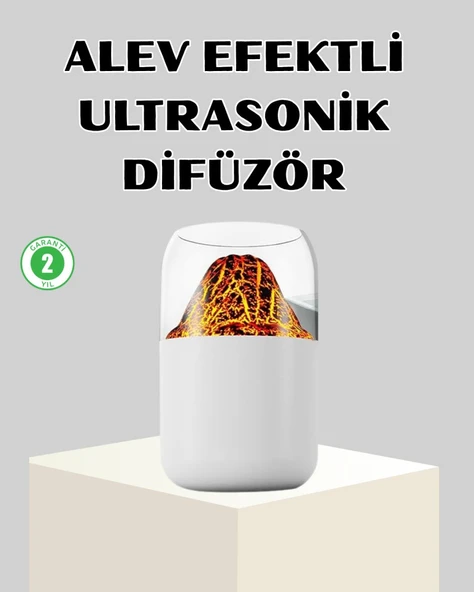 Ultrasonik Alev Efektli Aromaterapi Difüzörü USB Şarjlı ve Otomatik Kapanma Özellikli ürün görseli 1