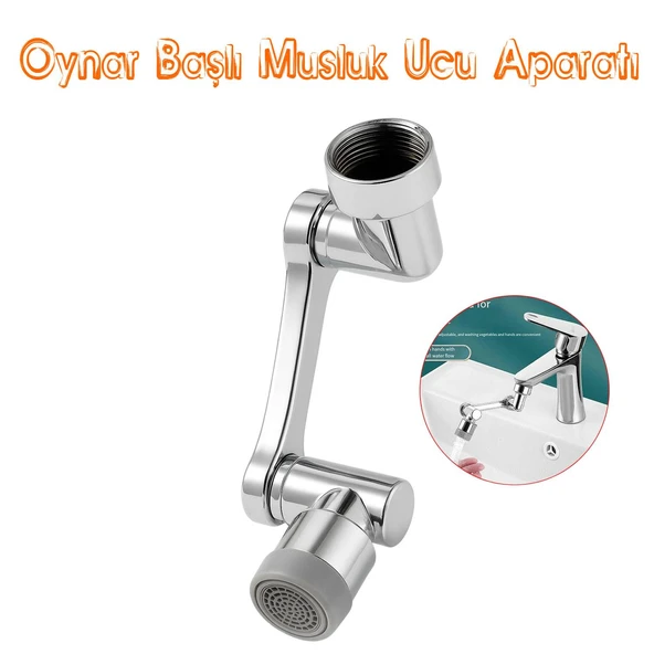 Evye Musluk Başlığı 180° Döner Perlatörlü Esnek Su Tasarruflu Krom Mutfak Bataryası Adaptör Musluk ürün görseli 1