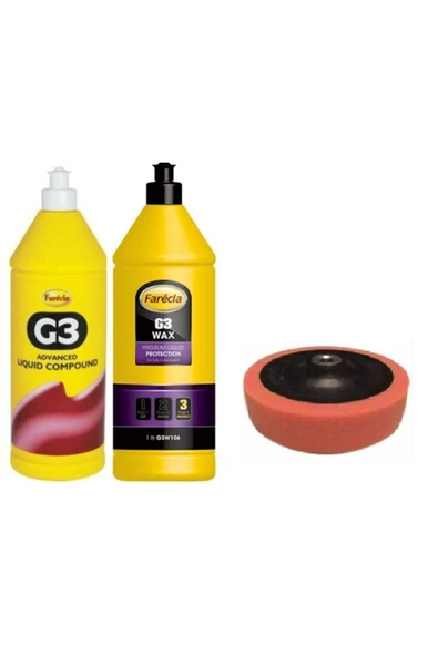 Farecla G3 Pasta 1lt + G3 Wax Cila 1 Lt + Pasta Cila Süngeri ürün görseli 1