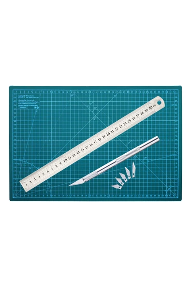 Acuto Çift Taraflı Kesim Altlığı A3 Kesim Matı Kretuar Bıçağı 5 Yedek Çelik Cetvel 30cm A3 Kesim Set ürün görseli 1