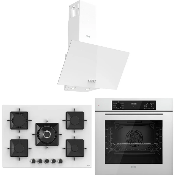 Ferre Flowart Florenz Essential Beyaz 3'lü Ankastre Set ( QBL63CB-SS036-D087 ) ürün görseli 1