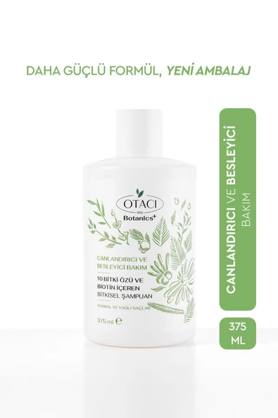 Otacı Botanics + Canlandırıcı & Besleyici 10 Bitki Özü  Şampuan 375ml ürün görseli 1