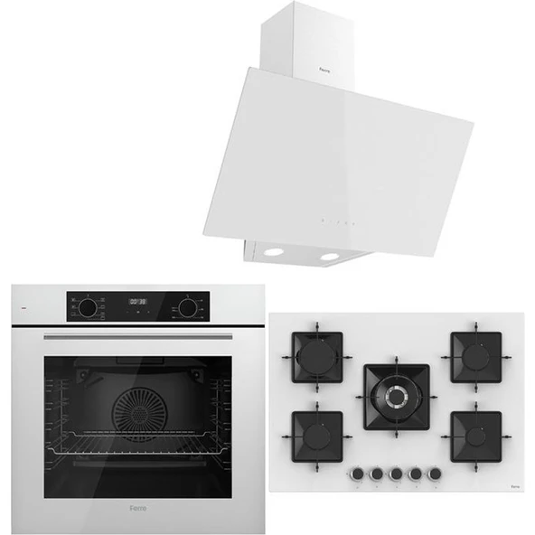 Ferre Icon Plus 75 Serisi 3lü Cam Ankastre Set (QBL63CB-SS036-D078) ürün görseli 1