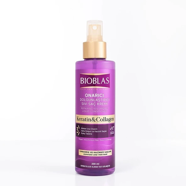Bioblas Keratin Collagen Onarıcı Dolgunlaştırıcı Sıvı Saç Kremi 200 ml ürün görseli 1