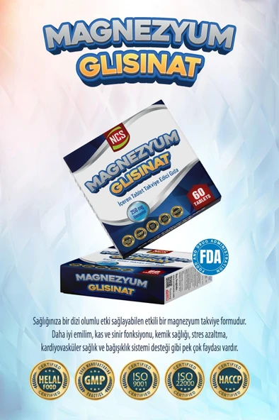 Ncs Magnezyum Glisinat 250 mg Elementel 60 Tablet Bisgilisinat ürün görseli 1