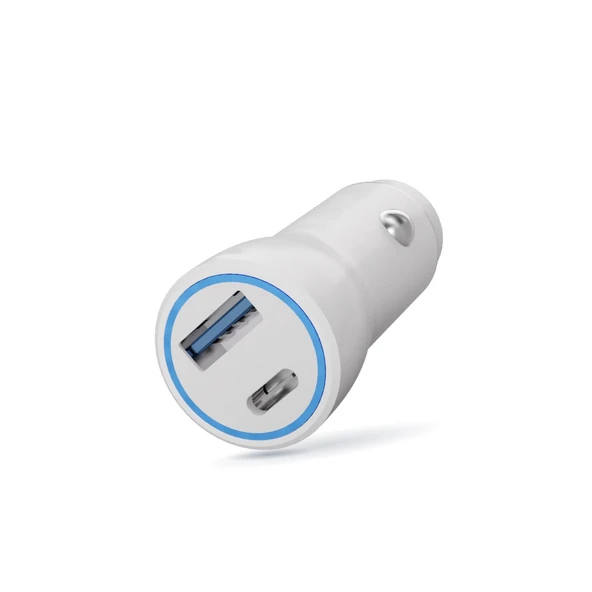 Polosmart PSM133 20W PD Hızlı Araç Şarj Cihazı Type-C + USB Çıkış Çift Port Akıllı Şarj Beyaz ürün görseli 1
