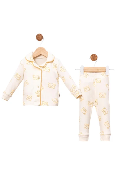 Celira Bbc Sarı Lüks Çıtçıtlı Kız Bebe Pijama Takımı ürün görseli 1