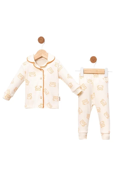 Celira Bbc Kahve Lüks Çıtçıtlı Kız Bebe Pijama Takımı ürün görseli 1