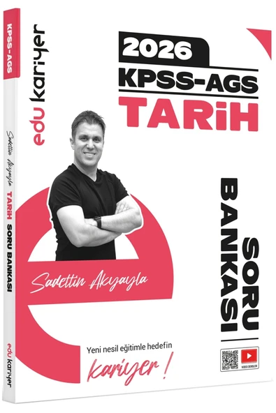 Edu Kariyer Sadettin Akyayla 2026 KPSS-AGS Tarih Video Çözümlü Soru Bankası ürün görseli 1
