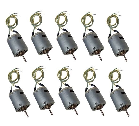10 Adet 30cm Kablo Lehimli 12V DC Motor Hobi Oyuncak Elektrik Deney Motoru ürün görseli 1