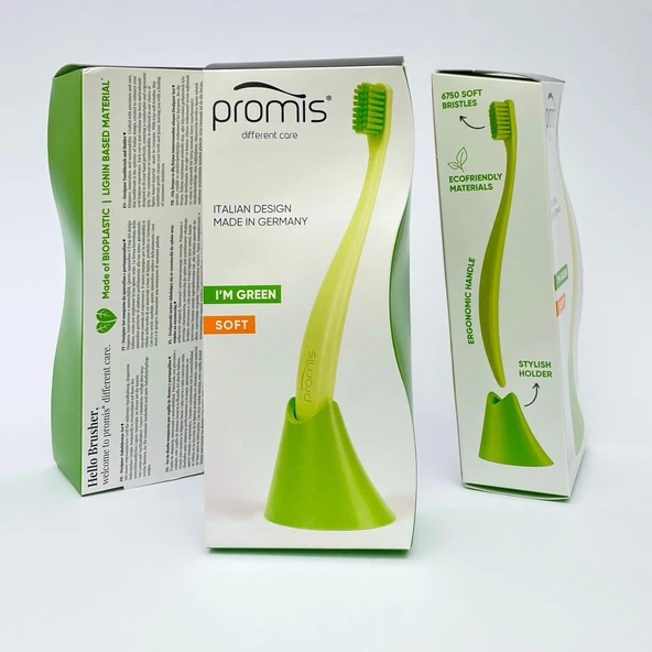 Promis Box Diş Fırçası + Tutacak (Yeşil) ürün görseli 1