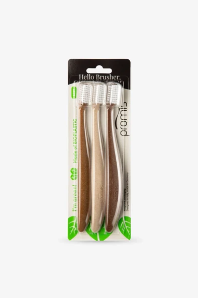 Promis Wood Love Biyoplastik 3'lü Diş Fırçası Set ürün görseli 1