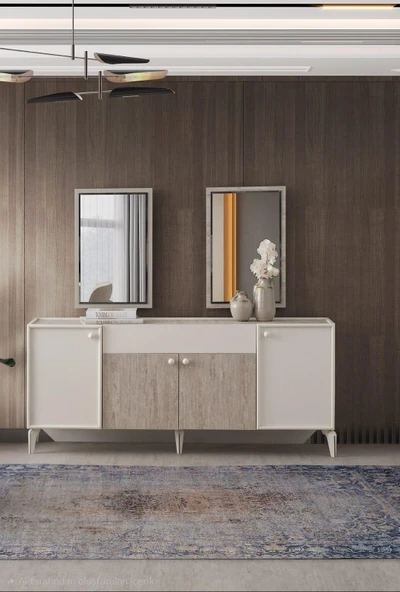 Petra Çekmeceli Dolaplı Aynasız Büfe Konsol 180x48x78cm ürün görseli 1