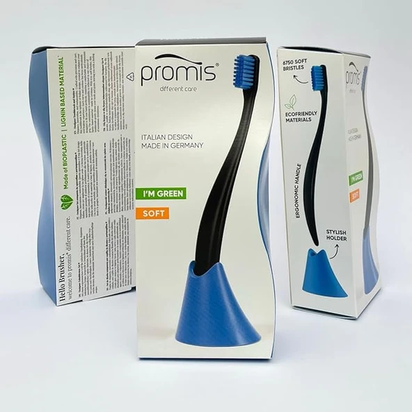 Promis Box Diş Fırçası + Tutacak (Siyah) ürün görseli 1