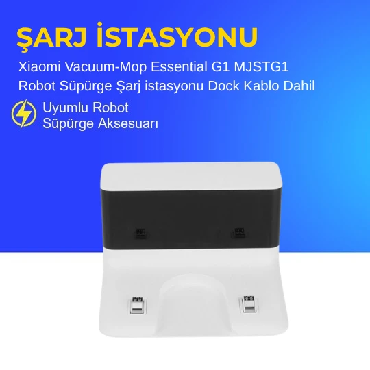 Xiaomi Vacuum-Mop Essential G1 MJSTG1 Robot Süpürge Şarj istasyonu Dock Kablo Dahil ürün görseli 1