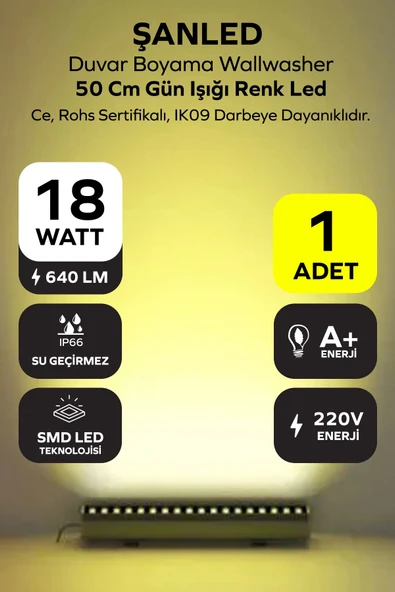 50 cm 18w Gün Işığı Renk Led Duvar Boyama Wallwasher ürün görseli 1