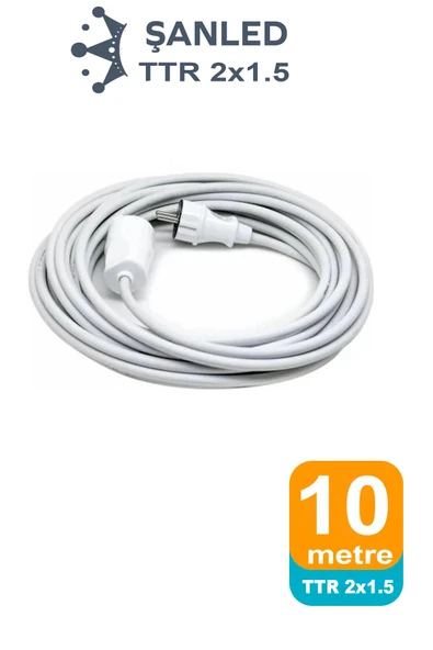 Uzatma Kablosu 2x1,5 mm TTR Topraklı Seyyar Kablo 10 metre ürün görseli 1