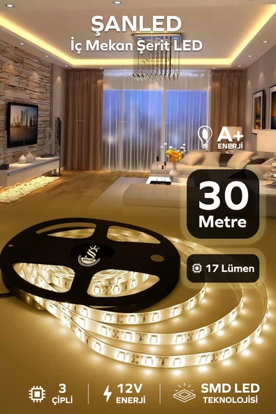 3 Çipli Iç Mekan Gün Işığı Şerit Led 30 Metre ürün görseli 1
