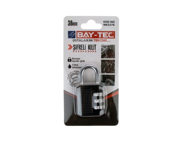 Şifreli Asma Kilit 38 mm MK2376 BAY-TEK ürün görseli 1