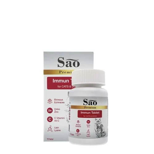 SAO Immune System Kedi ve Köpekler İçin Bağışıklık Sistemi Güçlendirici Tablet 75 Adet ürün görseli 1