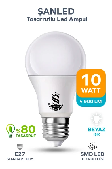 10W Tasarruflu Beyaz Işık Led Ampul 1 Adet ürün görseli 1