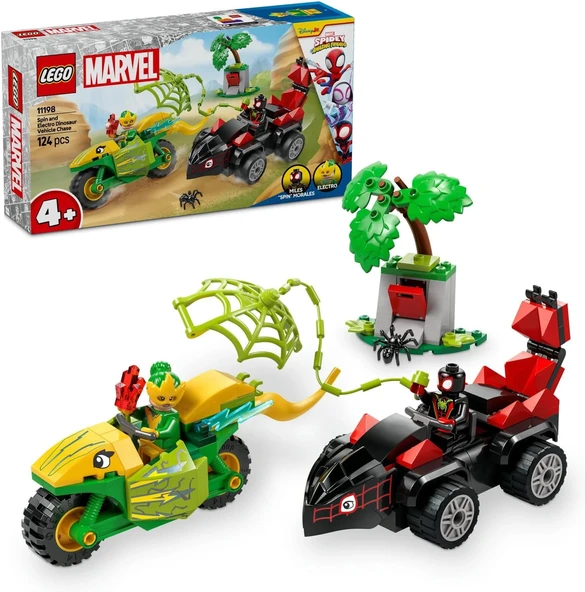 LEGO Marvel Spidey ve İnanılmaz Arkadaşları Spin ve Electro Dinozor Aracı Takibi 11198-4 Yaş ve Üzeri Erkek ve Kız Çocuk ürün görseli 1