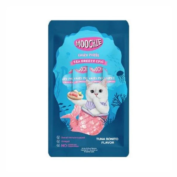 Moochie Creamy Ton Balıklı ve Palamutlu Sıvı Krema Kedi Ödülü 5x15 gr ürün görseli 1