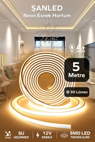 Neon 12 Volt Esnek Hortum led Gün Işığı 5 Metre ürün görseli 1