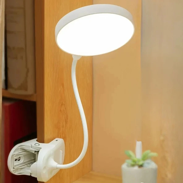 ShopyTech Klipsli LED Masa Lambası USB Şarjlı 3 Kademeli Dokunmatik Göz Yormaz Işık (4000 mAh) ürün görseli 1