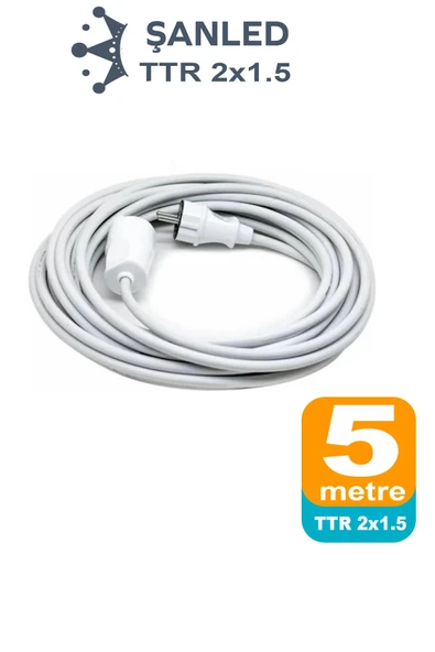 Uzatma Kablosu 2x1,5 mm TTR Topraklı Seyyar Kablo 5 metre ürün görseli 1