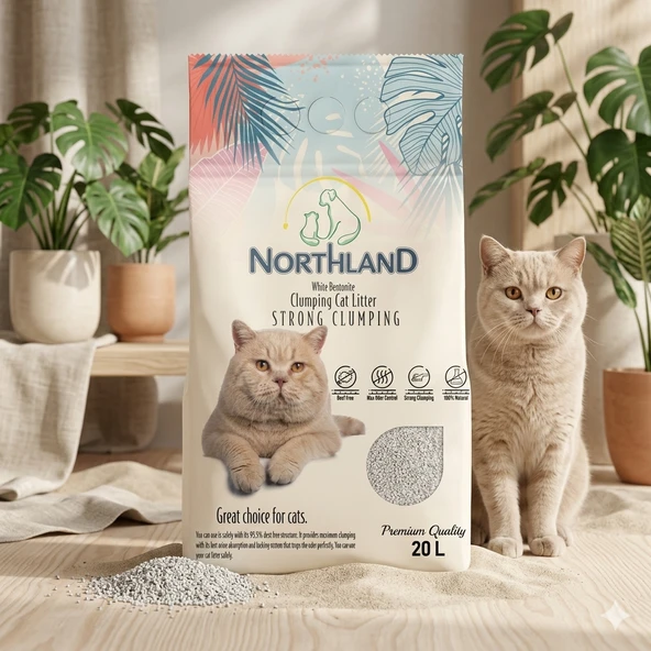 Northland 20 Lt Natural Doğal Bentonit Kedi Kumu ürün görseli 1