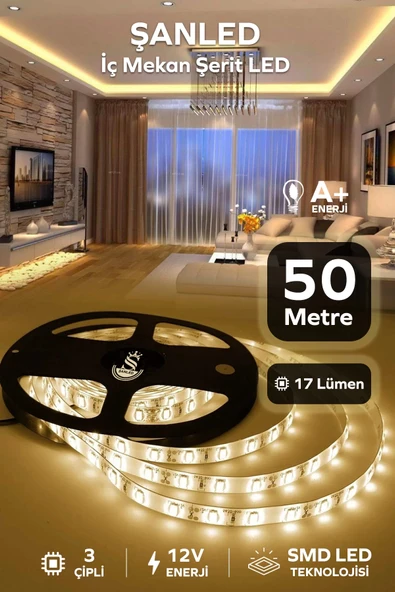 3 Çipli Iç Mekan Gün Işığı Şerit Led 50 Metre ürün görseli 1