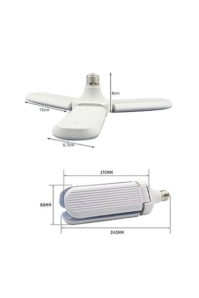 3 Kanatlı Pervane 48W Ampul Beyaz Işık-1 Adettir - Resim 5