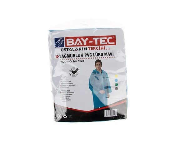 PVC Lüks Yağmurluk Açık Mavi Cepli Sırttan Havalandırmalı 260gr-MK5122 ürün görseli 1