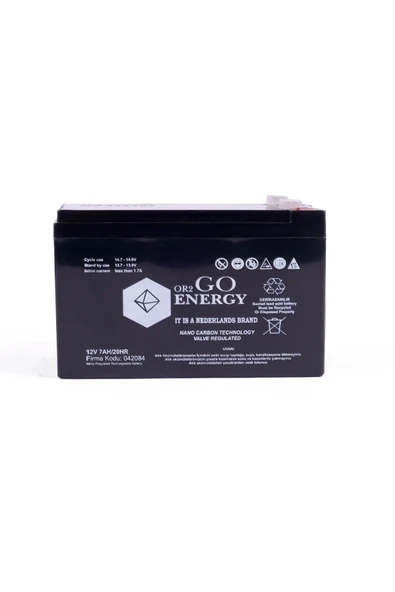 OR2GO Energy 12V 7Ah VRLA Tipi UPS ve Alarm Aküsü OV Serisi Uzun Ömürlü ürün görseli 1