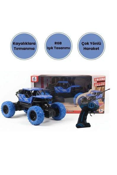 1:18 Ölçek Alloy Rock Crawler – RGB Işıklı Off-Road Uzaktan Kumandalı Araba ürün görseli 1