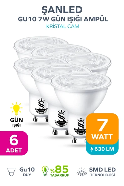 GU10 7W Gün Işığı Ampül 6 Adet ürün görseli 1