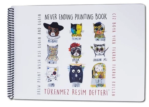 Tükenmez Resim Defteri - Ressam Kediler - 25x35 cm ürün görseli 1