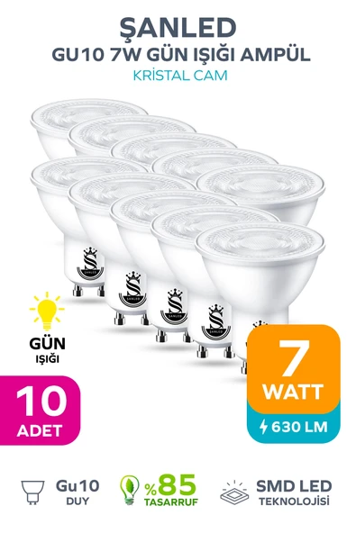 GU10 7W Gün Işığı Ampül 10 Adet ürün görseli 1