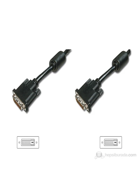 DİGİTUS AK-320101-100-S Rev.2 24+1 DVI Erkek to DVI Bağlantı Kablosu Siyah 10metre ürün görseli 1
