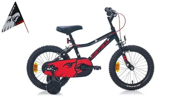 CARRARO RED EAGLE ERKEK ÇOCUK BİSİKLETİ 250H V 16 JANT MAT SİYAH KIRMIZI GÜMÜŞ ürün görseli 1
