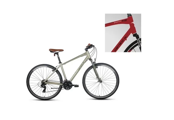 CARRARO SPORTIVE 220 ERKEK ŞEHİR BİSİKLETİ 406H V 28 JANT 21 VİTES MAT KROM KIRMIZI SİYAH BEYAZ ürün görseli 1