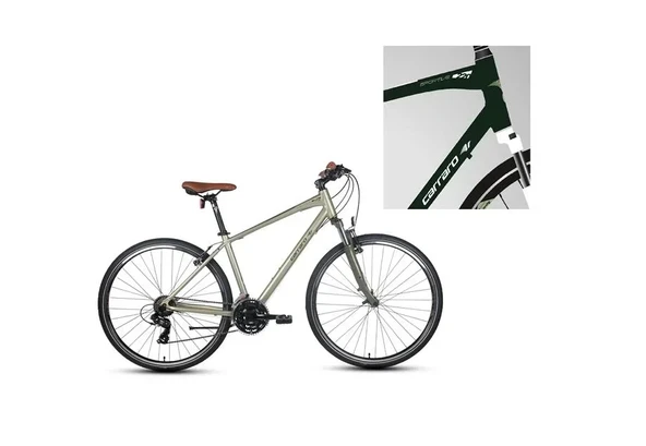 CARRARO SPORTIVE 220 ERKEK ŞEHİR BİSİKLETİ 457H V 28 JANT 21 VİTES MAT KOYU YEŞİL-BEYAZ-YEŞİL ürün görseli 1