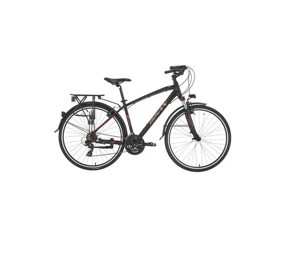 BİSAN TRX 8100 CITY ERKEK ŞEHİR BİSİKLETİ 460CM V 28 JANT 21 VİTES MAT SİYAH KIRMIZI ürün görseli 1