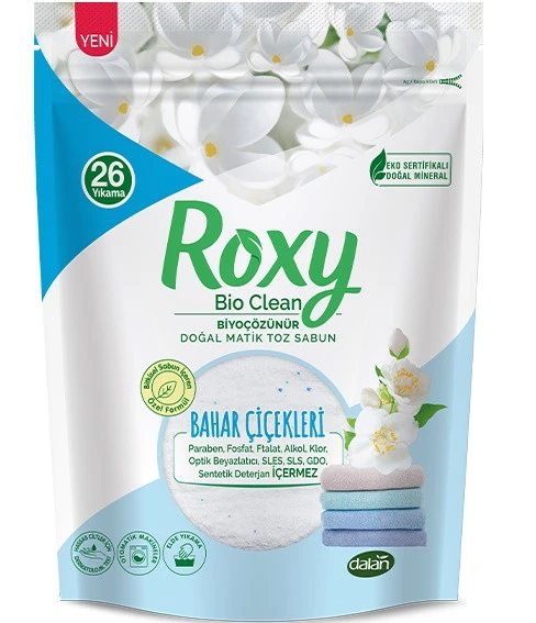 DALAN ROXY BİO CLEAN 800GR BAHAR ÇİÇEKLERİ BİYOÇÖZÜNÜR DOĞAL MATİK TOZ SABUN 26 YIKAMA ürün görseli 1