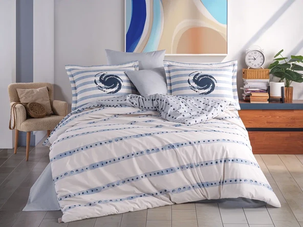 Hobby Çift Kişilik Poplin Nevresim Squall Deniz ürün görseli 1