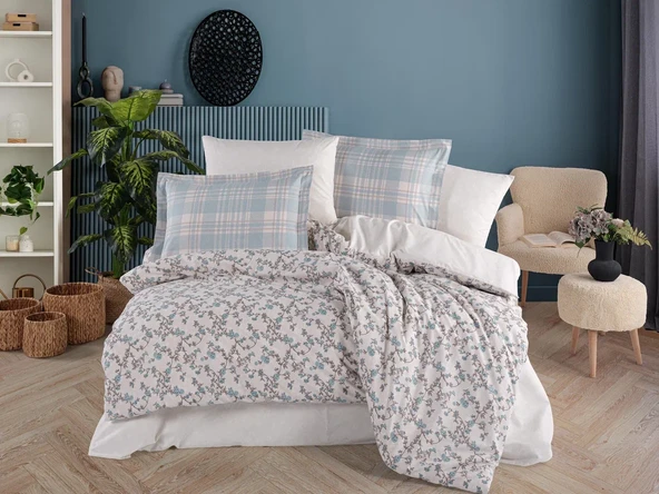 Hobby Çift Kişilik Poplin Nevresim Lola Mavi ürün görseli 1