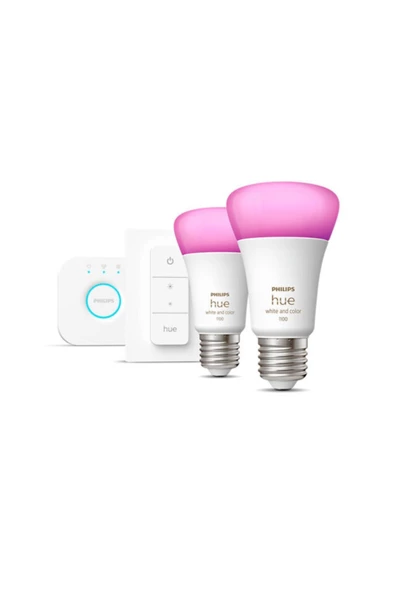 Philips   HueWCA 9-75W E27 Renkli Akıllı Ampul 2'li Başlangıç Seti (Kumandalı) ürün görseli 1