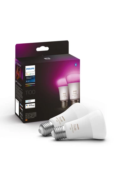 Philips Hue WCA 9-75W E27 Renkli Akıllı Ampul 2'li Ekopaket ürün görseli 1